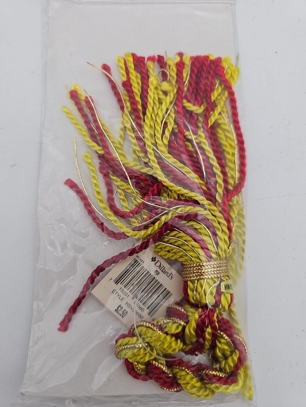NWT lot of 19 Dillard's red & gold braided tassels. Great for decor or honors.